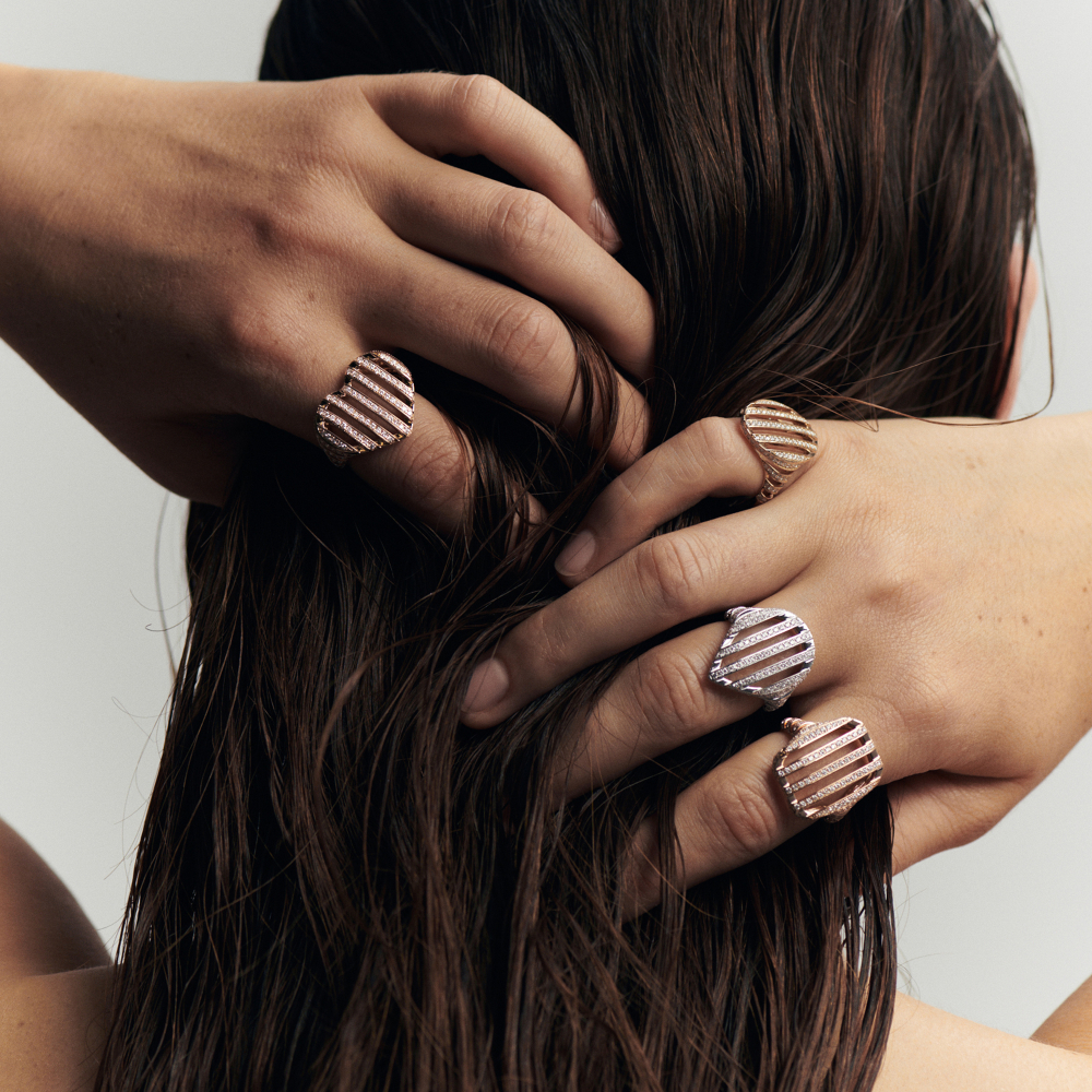 CUT OVAL ring pave