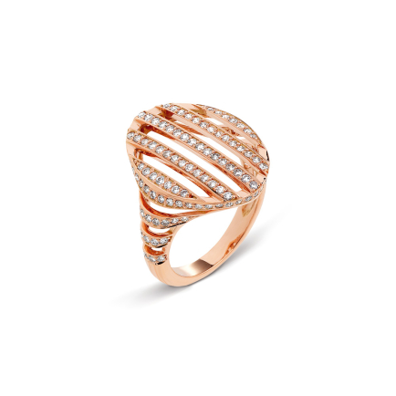 Bague CUT OVALE diamants Or rose 48