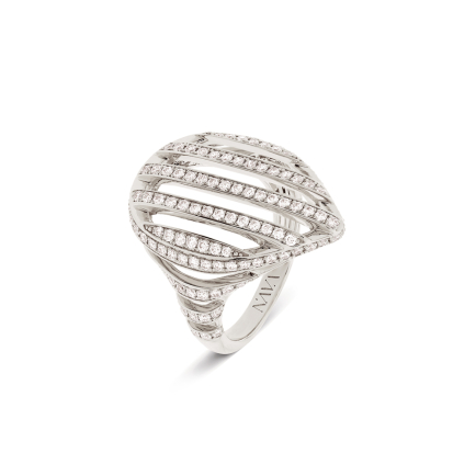 Bague CUT POIRE diamants Or blanc 48